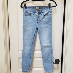 J Crew 9" High-rise Toothpick jeans